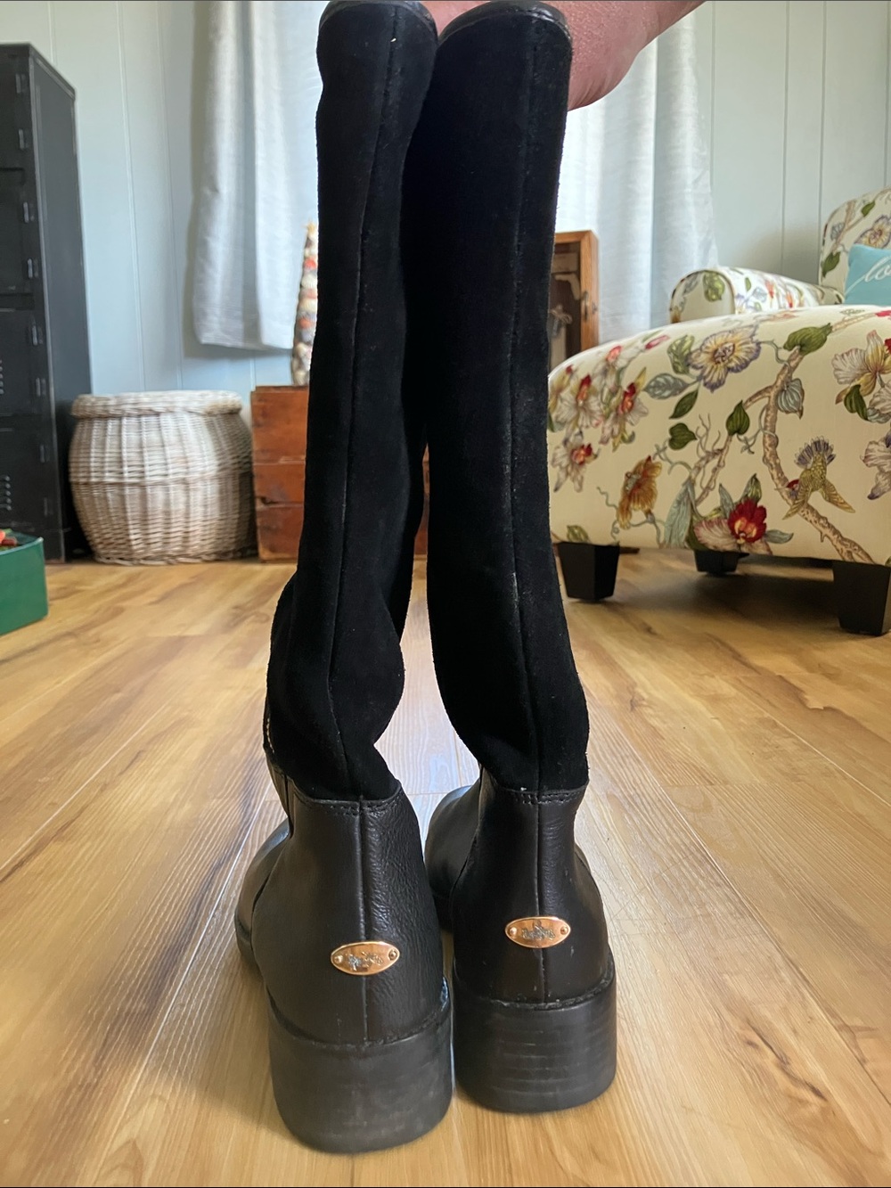 Coach Bailey Suede Safari Leather Boots